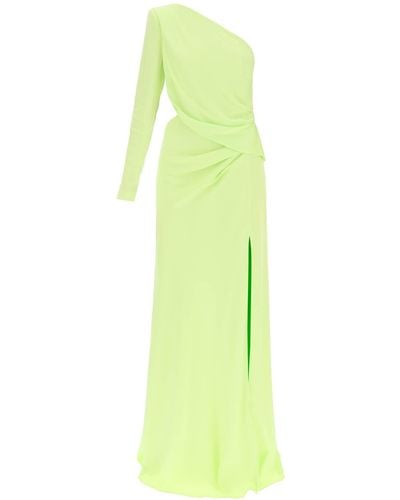 Roland Mouret Asymmetric Stretch Silk Gown With Cut-out Detail - Green