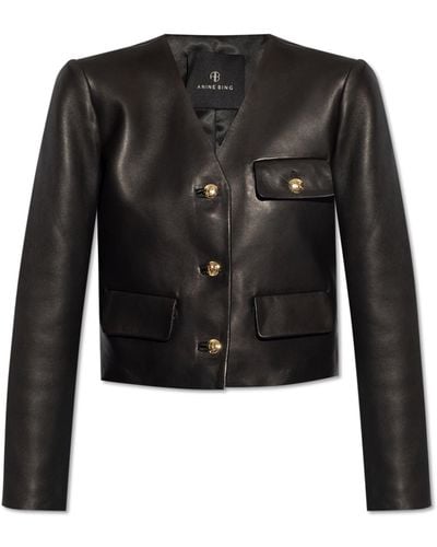 Anine Bing Cara Leather Jacket - Black