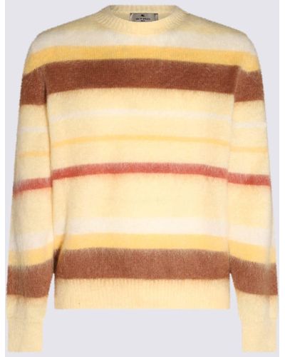 Etro Cream Mohair And Wool Blend Stripe Sweater - Orange
