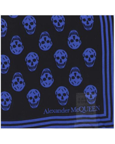 Alexander McQueen Skull Biker Scarf - Blue