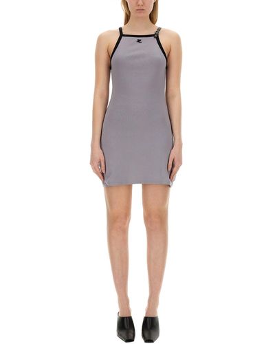 Courreges Dress With Logo - Grey