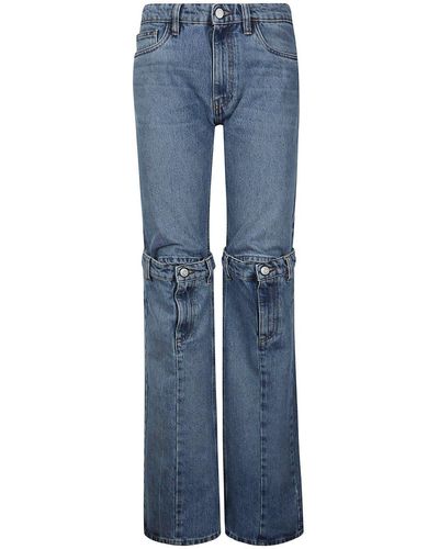 Coperni Mid-rise Paneled Wide-leg Jeans - Blue