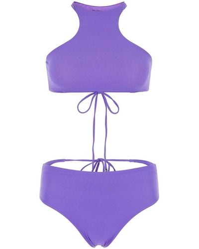 The Attico Lilac Stretch Nylon Bikini - Purple