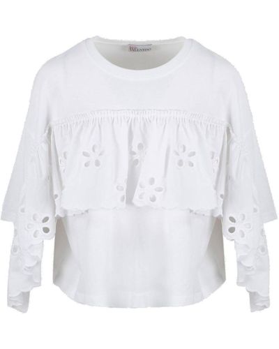 RED Valentino Embroidered Top - White
