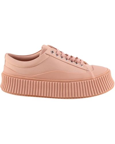 Jil Sander Stitched Profile Lace-up Trainers - Pink