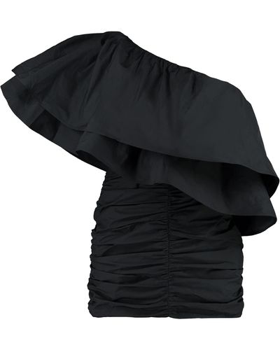 ROTATE BIRGER CHRISTENSEN Ruffled One-shoulder Dress - Black