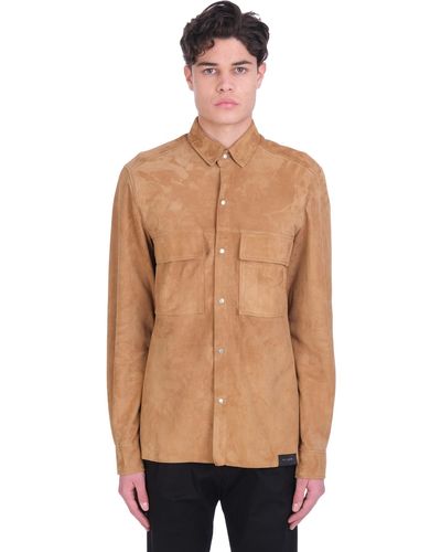 Low Brand Shirt Shirt In Leather - Multicolor