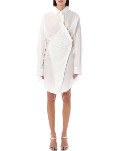 DIESEL D-Sizen-N1 Poplin Shirt Dress - White