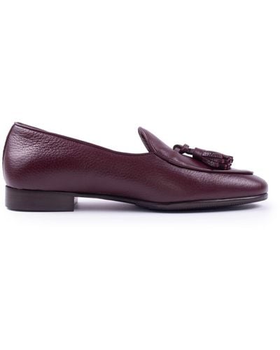 Edhen Milano Leather Loafers - Purple