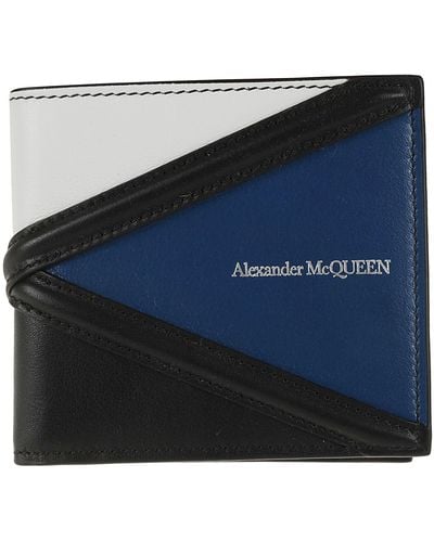 Alexander McQueen Logo Stitch Detail Billfold Wallet - Blue