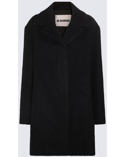 Jil Sander Wool And Mohair Blend Coat - Black