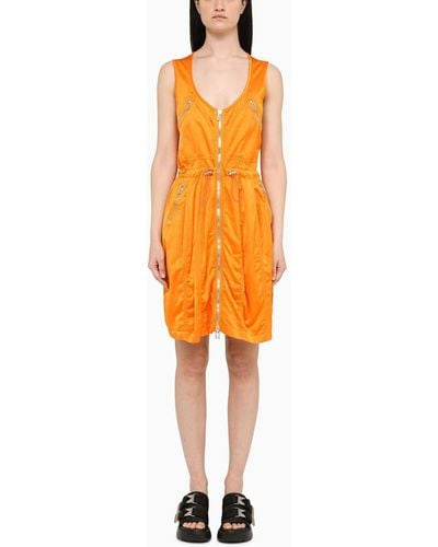 Bottega Veneta Zipped Short Dress - Orange