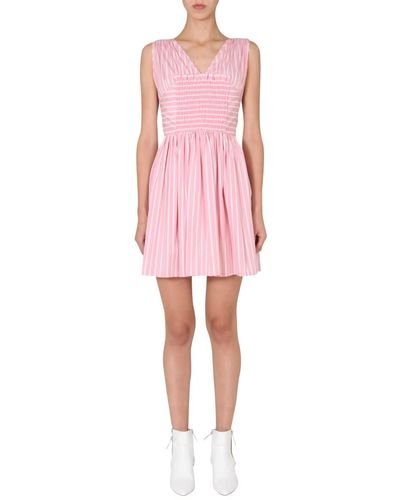 MSGM Striped Short Dress - Pink