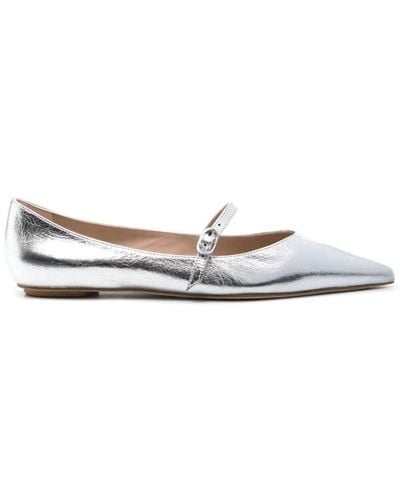 Stuart Weitzman Emilia Mary Jane Flat Shoes - White