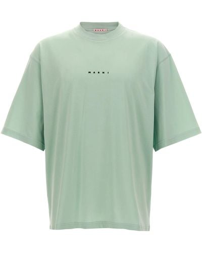 Marni Logo Print T-Shirt - Green