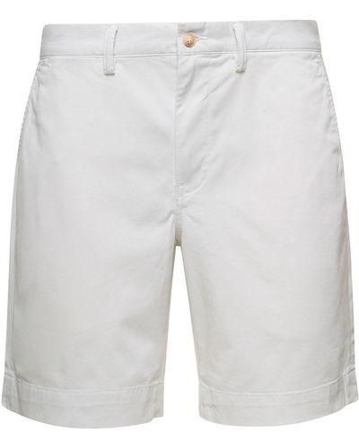 Ralph Lauren Chino Shorts With Logo Patch In Cotton Man - Gray