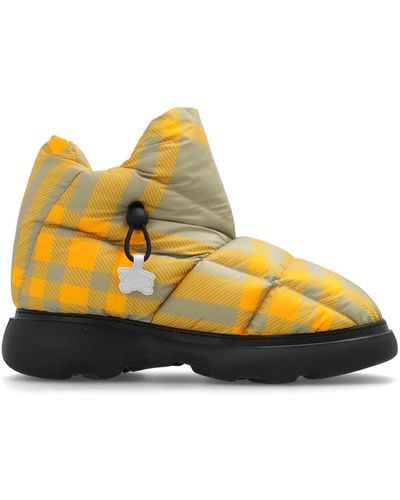 Burberry Quilted Slip-on Boots - Yellow