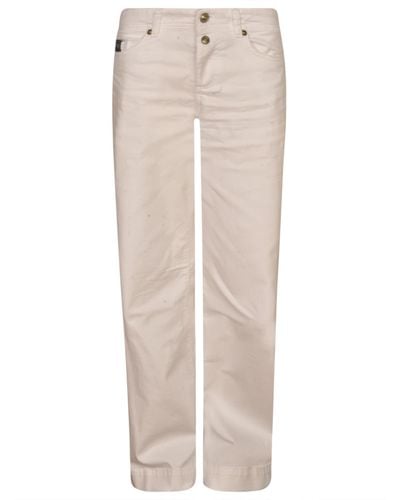 Versace Straight Leg 5 Pockets Jeans - White