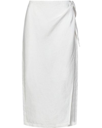 Ralph Lauren High Waist Wrap Midi Skirt - White