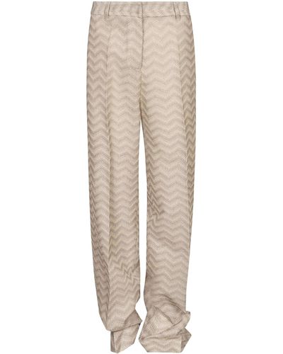 Missoni Zig-Zag Stripe Patterned Trousers - Natural