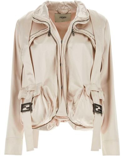 Fendi Light Satin Jacket - Natural