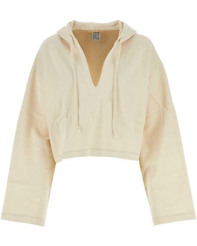 Baserange Ivory Cotton Ordu Sweatshirt - Natural