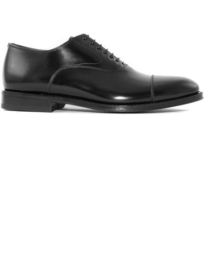 Green George Brushed Leather Oxford Shoes - Black