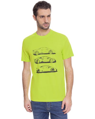 Automobili Lamborghini Hurac N Evo Rwd Multi-sketch T-shirt - Green
