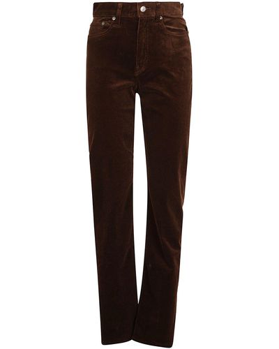 Ralph Lauren Button Detailed Straight Leg Trousers - Brown