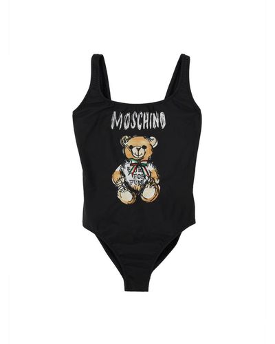 Moschino "drawn Teddy Bear" One-piece Swimsuit - Black