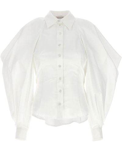 Alexander McQueen Cut Out Shirt On Shoulders Shirt, Blouse - White