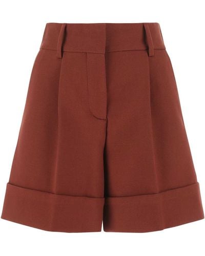 See By Chloé Stretch Cotton Blend Shorts - Red
