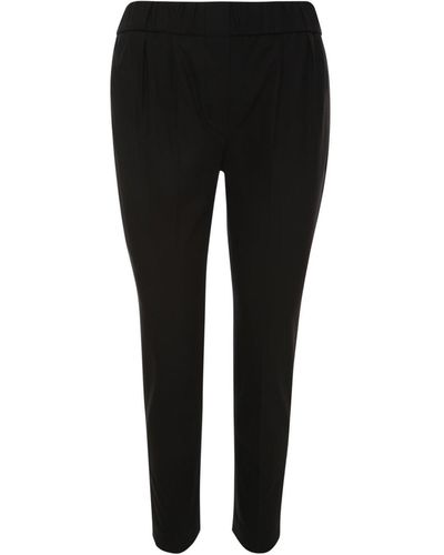 Brunello Cucinelli Cropped Pleated Trousers - Black