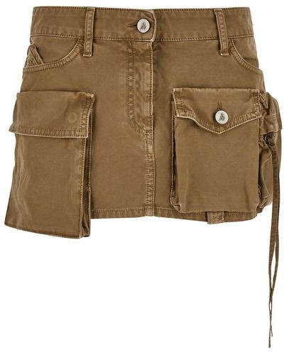 The Attico Fay Mini-Skirt With Oversized Cargo Pockets - Natural