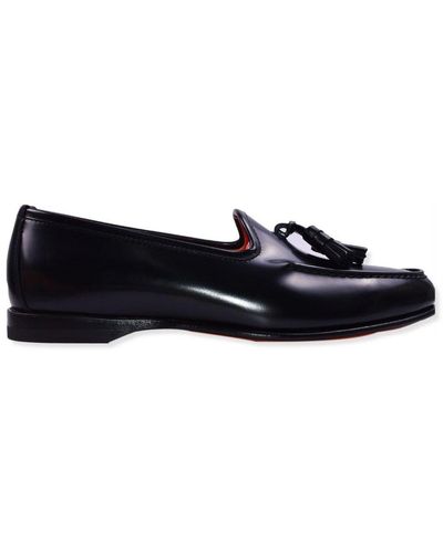Santoni Tassel-Embellished Slip-On Loafers - Black