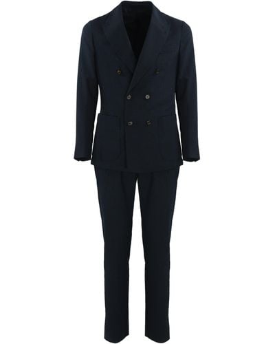 Eleventy Double-Breasted Suit - Blue