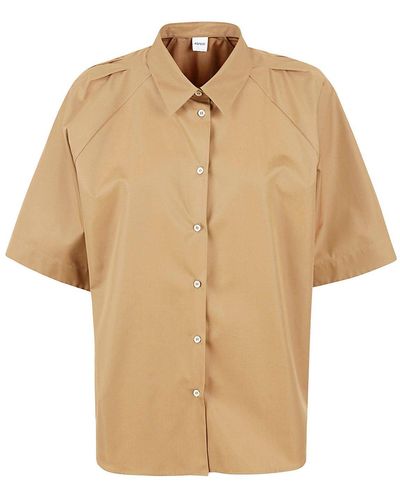 Aspesi Buttoned Short-Sleeved Shirt - Natural