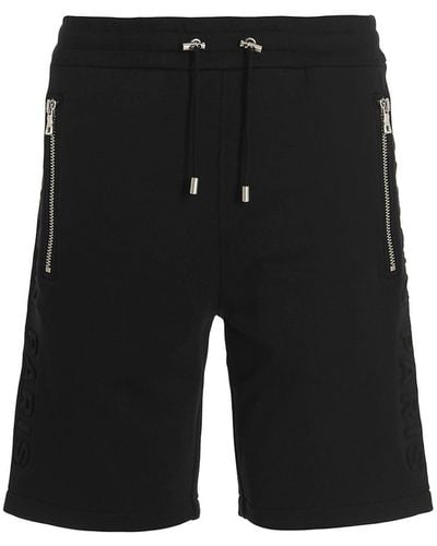 Balmain Logo Embossed Shorts - Black