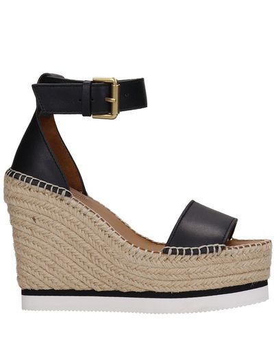 See By Chloé Glyn Wedges In Leather - Black