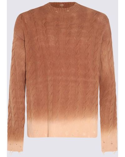 Laneus Wool And Cashmere Blend Jumper - Brown