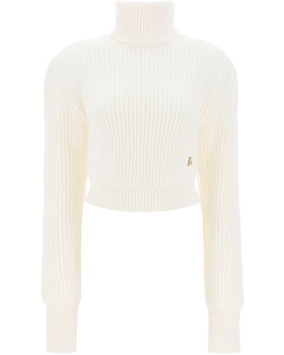 Dolce & Gabbana Turtleneck Sweater With Dg Detail - White