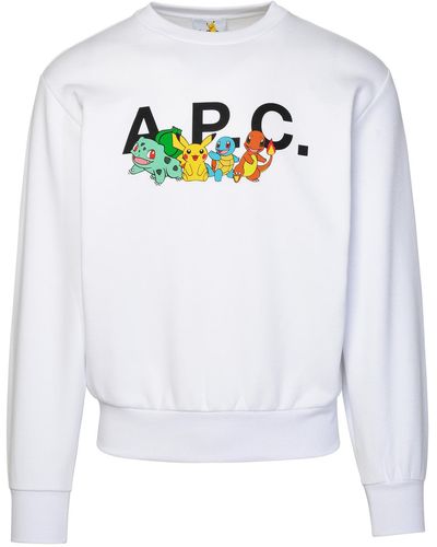 A.P.C. 'pokémon The Crew' White Cotton Sweatshirt