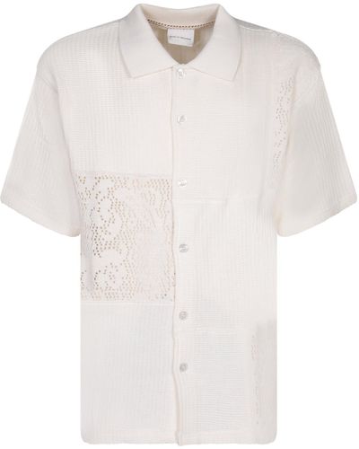 Drole de Monsieur Cream Patchwork Shirt - White