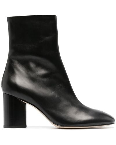 Aeyde Alena 75 Leather Ankle Boots - Black