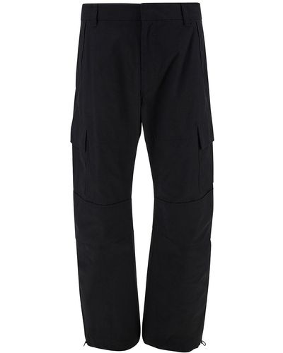 Givenchy Arched Cargo Pants With Logo Embroidery - Blue