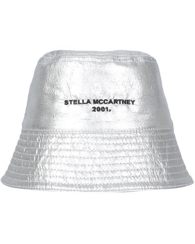 Stella McCartney Bucket Hat With Logo - Metallic