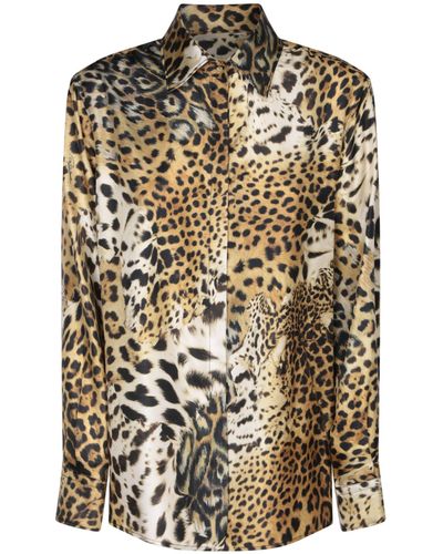 Roberto Cavalli Jaguar Skin Print Shirt - Multicolour