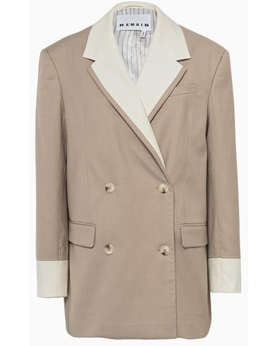 REMAIN Birger Christensen Remain Double-Breasted Jacket - Natural