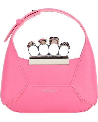 Alexander McQueen Jewelled Mini Hobo Bag - Pink