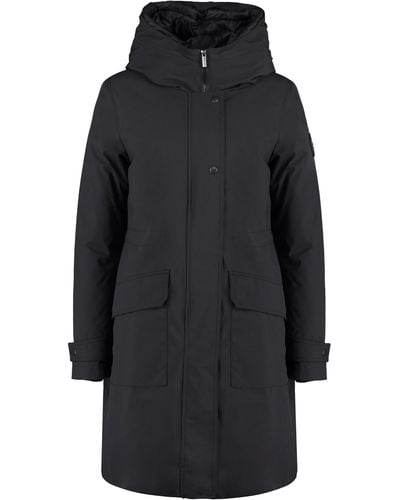 Woolrich Military Technical Fabric Parka With Internal Removable Down Jacket - Black